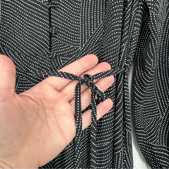 Madewell Tie-Waist Midi Dress in Dot Blouson Shirt Dress Button Down Casual Fall - Picture 8 of 12